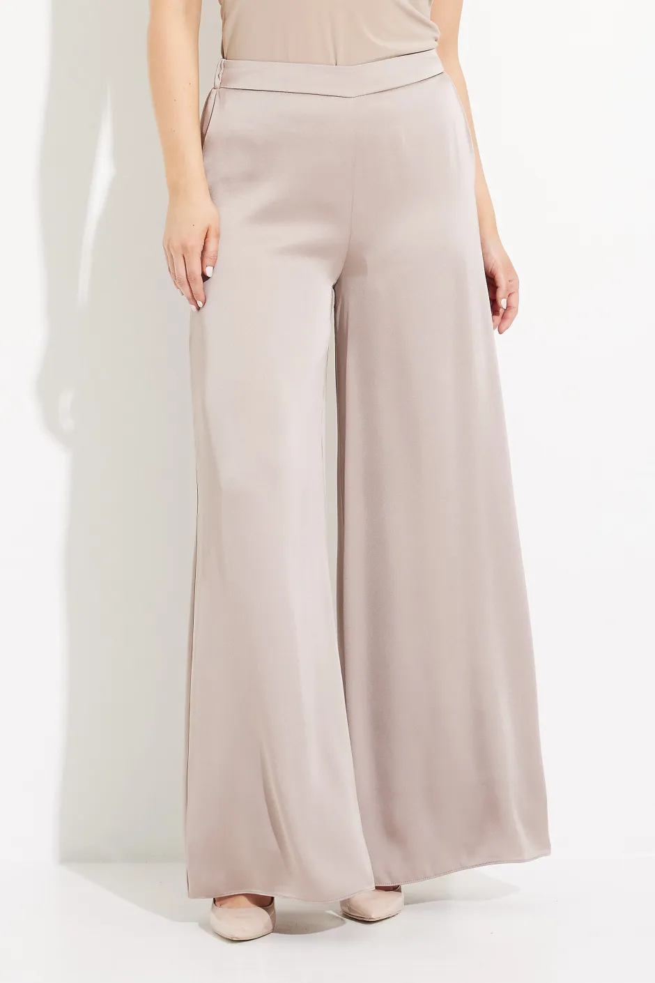 Naisten Housut, SATIN WIDE LEG PANTS>Ribkoff New