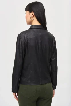 Naisten Takki, FOILED KNIT MOTO JACKET>Ribkoff Outlet