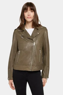 Rock and Blue naisten nahkatakki, YAYA Armeijanvihreä>Saki Hot