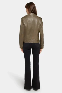 Rock and Blue naisten nahkatakki, YAYA Armeijanvihreä>Saki Hot