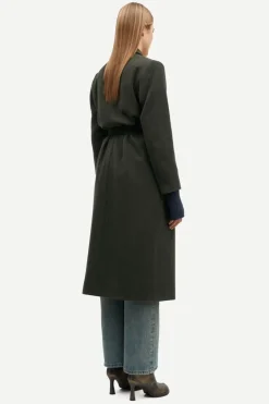 Samsoe and Samsoe Naisten Villakangastakki, ASTRID COAT 11104 Armeijanvihreä>Samsoe Samsoe Best