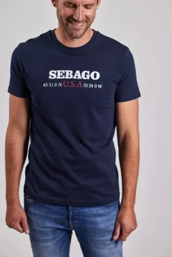 miesten t-paita, AUTHENTIC LOGO TEE>Sebago Discount