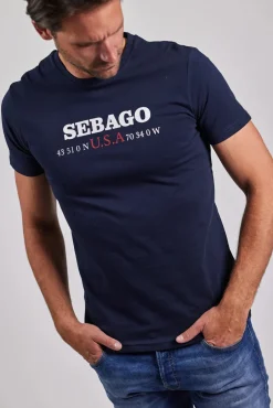 miesten t-paita, AUTHENTIC LOGO TEE>Sebago Discount