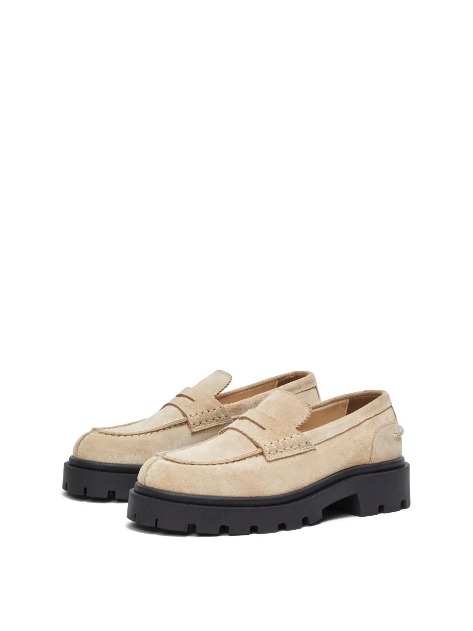 kengät, SLFEMMA SUEDE PENNY LOAFER>Selected Femme Clearance