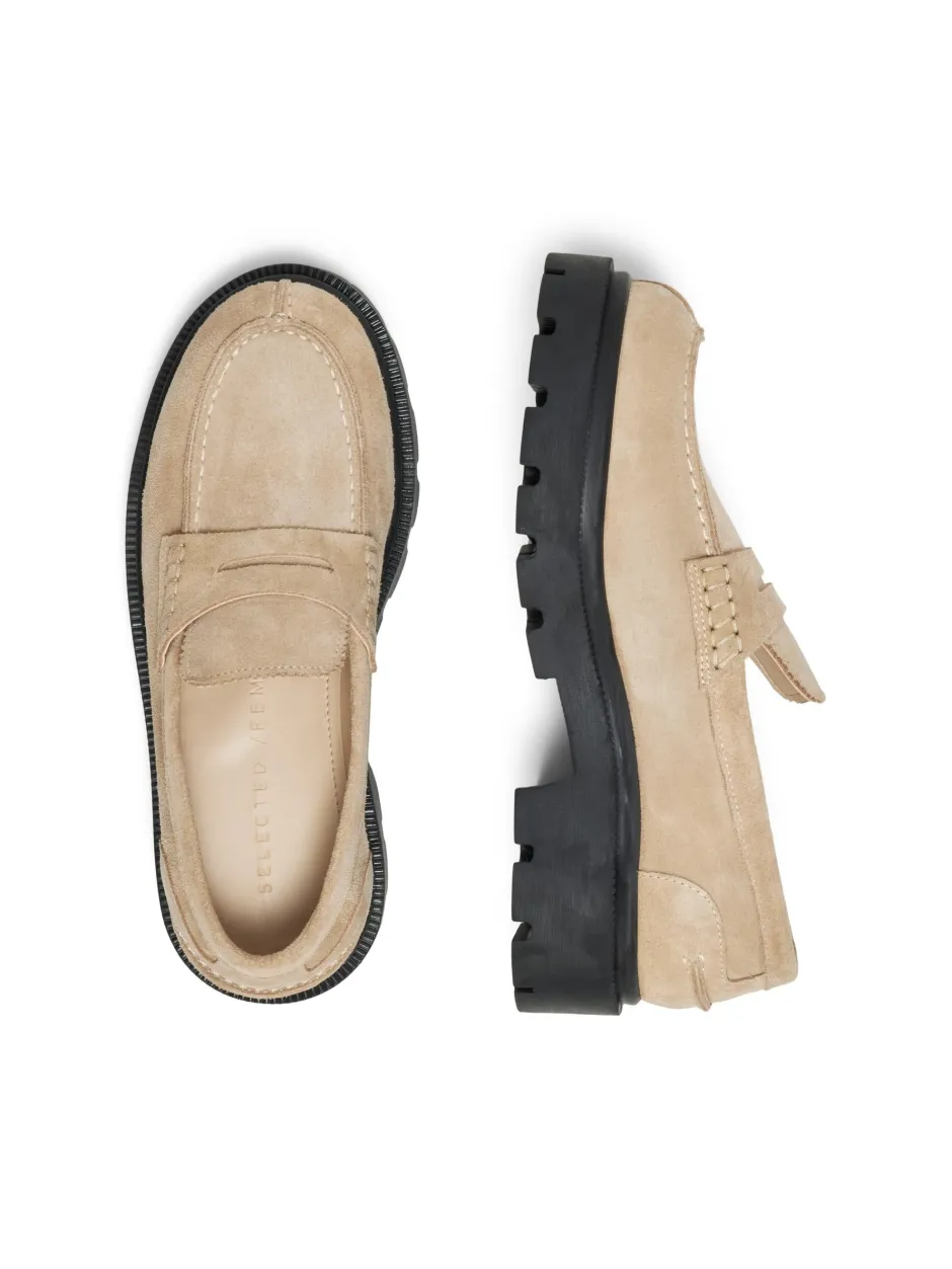 kengät, SLFEMMA SUEDE PENNY LOAFER>Selected Femme Clearance