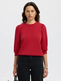 naisten collegepaita SLFTENNY 3/4 SWEAT TOP NOOS,>Selected Femme Discount