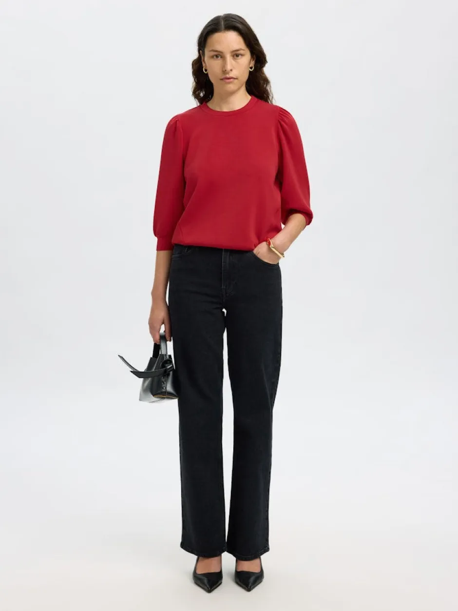 naisten collegepaita SLFTENNY 3/4 SWEAT TOP NOOS,>Selected Femme Discount