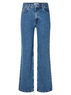 naisten farkut, SLFALICE HW WIDE LONG WING BLU JEANS Indigo><noscript><img width=