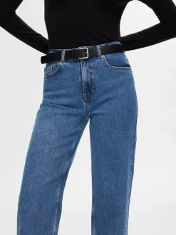 naisten farkut, SLFALICE HW WIDE LONG WING BLU JEANS Indigo><noscript><img width=