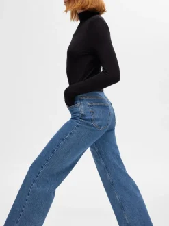 naisten farkut, SLFALICE HW WIDE LONG WING BLU JEANS Indigo><noscript><img width=