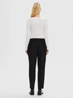 Naisten Housut, SLFRITA-RIA MW CROPPED PANT NOOS>Selected Femme Outlet