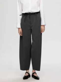 Naisten Housut, SLFPIYA HW BARREL PANT Grafiitti><noscript><img width=