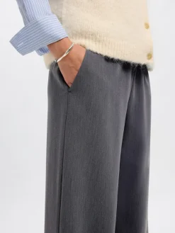 naisten housut SLFPATRICIA MW WIDE PANT B,>Selected Femme Hot