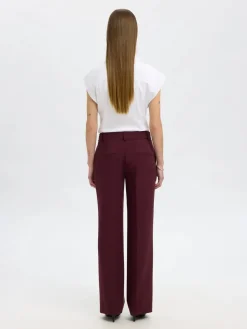 naisten housut, SLFRITA MW WIDE PANT MEL NOOS>Selected Femme Discount