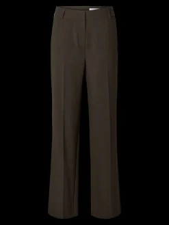 naisten housut SLFRITA MW WIDE PANT MEL NOOS, Delicioso melange>Selected Femme Outlet