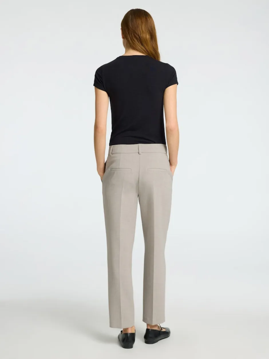 Naisten Housut, SLFRITA-RIA MW CROP PANT MEL NOOS>Selected Femme Hot