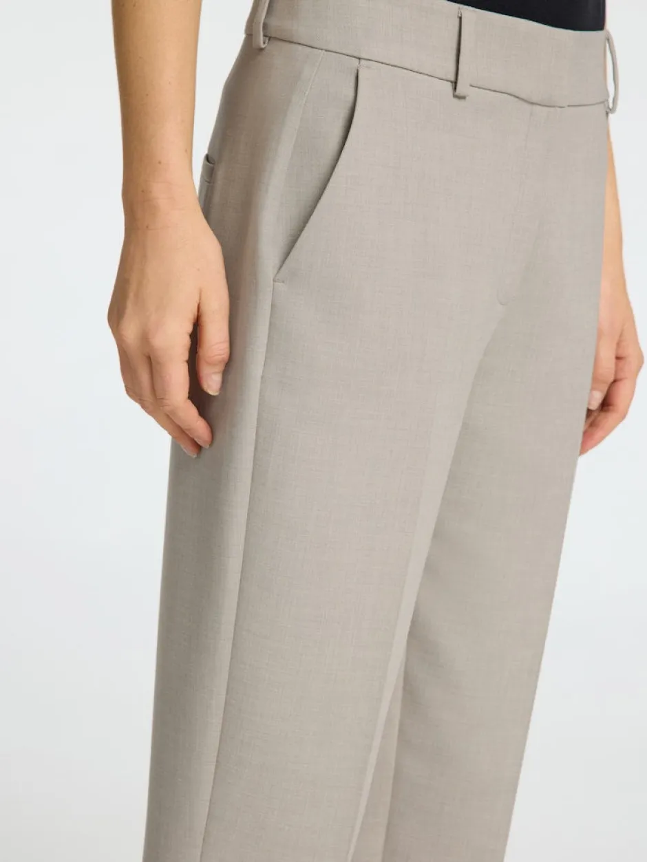 Naisten Housut, SLFRITA-RIA MW CROP PANT MEL NOOS>Selected Femme Hot