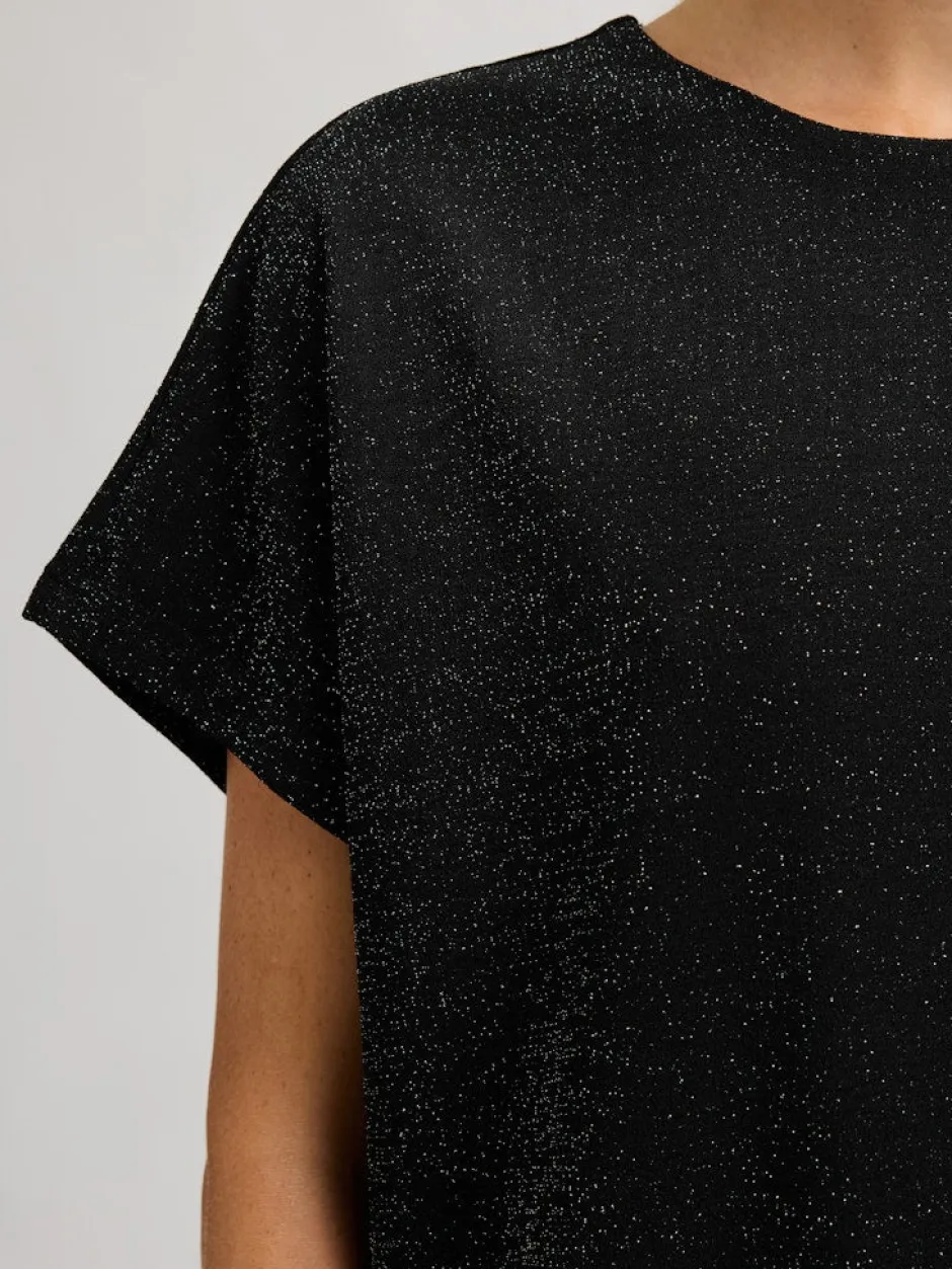 Naisten juhlamekko Oversized Sandra SS, Black/Silver>Selected Femme Outlet