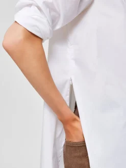 Naisten Kauluspaita, SLFOri LS Side Zip Shirt Valkoinen><noscript><img width=