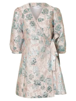 naisten mekko, SLFDEMMI-SIV SS WRAP DRESS i>Selected Femme