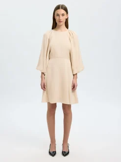 naisten mekko, SLFLAURINA 3/4 SHORT OPEN BACK DRESS>Selected Femme Discount