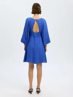 naisten mekko, SLFLAURINA 3/4 SHORT OPEN BACK DRESS>Selected Femme Clearance