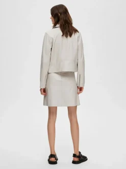 Naisten Nahkatakki, Katie Leather Jacket>Selected Femme New