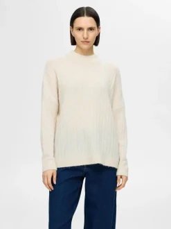 naisten neule, SLFMALINE LS KNIT HIGH NECK>Selected Femme Sale