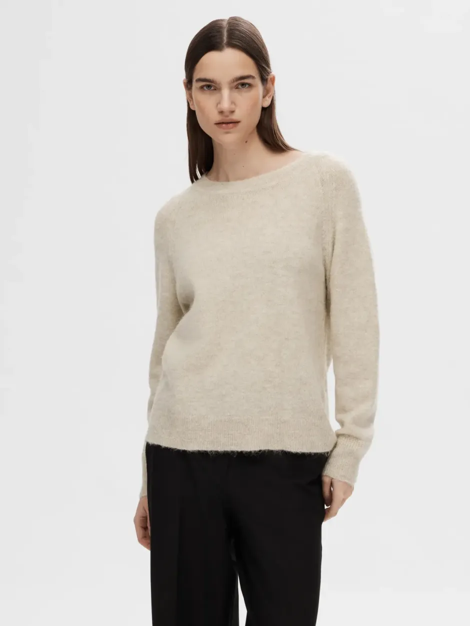 Naisten Neulepaita, Lulu LS Knit O-Neck>Selected Femme Online