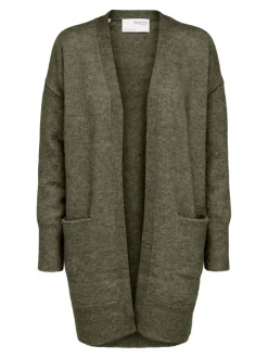 Naisten Neuletakki Lulu New Knit Long Cardigan Armeijanvihreä><noscript><img width=