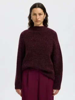 naisten neulepusero, SLFSIA RAS LS KNIT T-NECK>Selected Femme Outlet