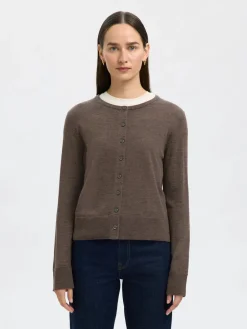 Naisten Neuletakki, SLFThea LS Knit Merino Cardigan Noos>Selected Femme