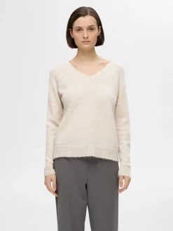 Naisten Neule, SLFLULU NEW LS KNIT V-NECK B NOOS>Selected Femme Online