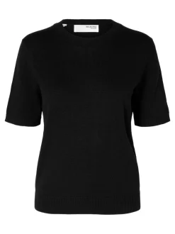 naisten neule, SLFHELLA SS KNIT O-NECK>Selected Femme Hot
