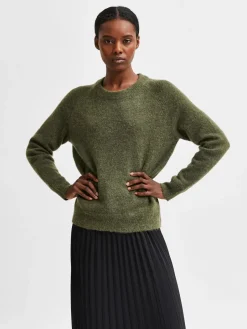 Naisten Neulepaita, Lulu LS Knit O-Neck>Selected Femme Hot