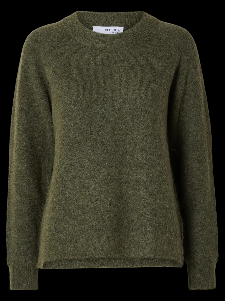 Naisten Neulepaita, Lulu LS Knit O-Neck>Selected Femme Hot