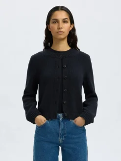 naisten neuletakki, SLFIVY LS KNIT O-NECK CARDIGAN NOOS>Selected Femme New