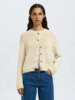 naisten neuletakki, SLFIVY LS KNIT O-NECK CARDIGAN NOOS>Selected Femme New