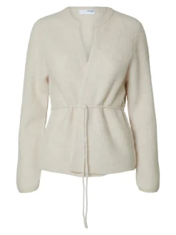 Naisten Neule, SLFSIA RAS LS KNIT BELT CARDIGAN>Selected Femme Outlet