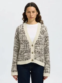 naisten neuletakki, SLFLINDSAY LS KNIT V-NECK CARDIGAN>Selected Femme Outlet