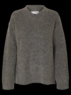 naisten neulepusero, SLFSIA RAS LS KNIT LONG V-NECK><noscript><img width=