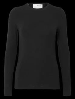 naisten paita SLFMANJA LS O-NECK NOOS, musta><noscript><img width=