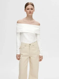 naisten paita,SLFEFFIE LS OFF-SHOULDER TOP>Selected Femme Outlet