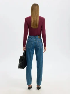 Naisten Paita, SLFMANJA LS HIGH NECK NOOS>Selected Femme Best