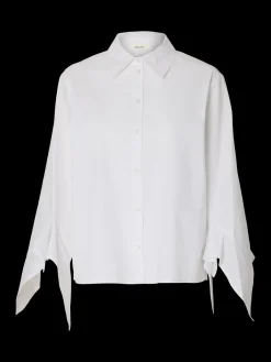 naisten paitapusero SLFDELIA Relaxed Flounce Shirt B, valkoinen>Selected Femme Best