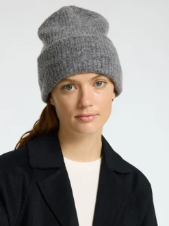 naisten pipo Slfmaline Knit Beanie, vaaleanharmaa>Selected Femme Online