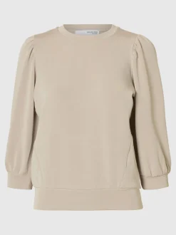 Naisten Pusero, SLFTENNY 3/4 SWEAT TOP NOOS>Selected Femme Clearance