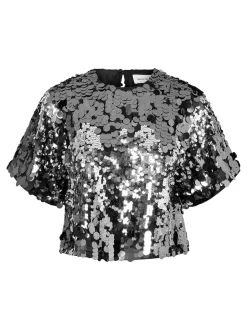 Naisten Pusero, SLFTANA 3/4 SEQUINS TOP><noscript><img width=