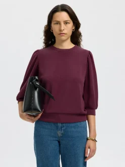 Naisten Pusero, SLFTENNY 3/4 SWEAT TOP NOOS>Selected Femme Discount