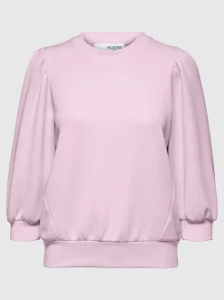 Naisten Pusero, SLFTENNY 3/4 SWEAT TOP NOOS Vaaleanpunainen>Selected Femme Outlet